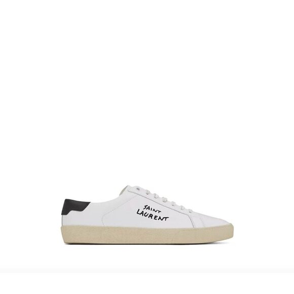 Saint Laurent Court Classic Sl/06 Embroidered Sneakers White Womens 36 6 - Picture 3 of 14